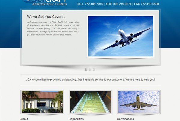 Web Design for Jetcraft Aerostructures